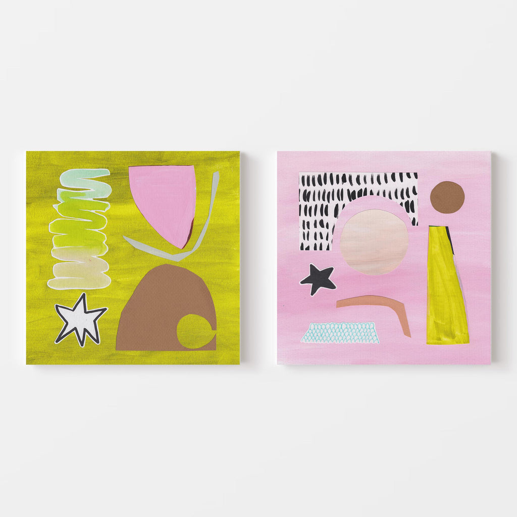 Canvas Print Set: 'Blink & Pink' - Henriette Visscher